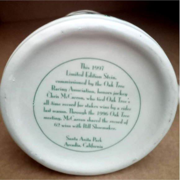 Chris Mc Carron 1997 stein, Santa Anita Race Track - Picture 5 of 7